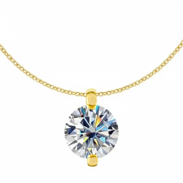 silver Single Diamond Pendant