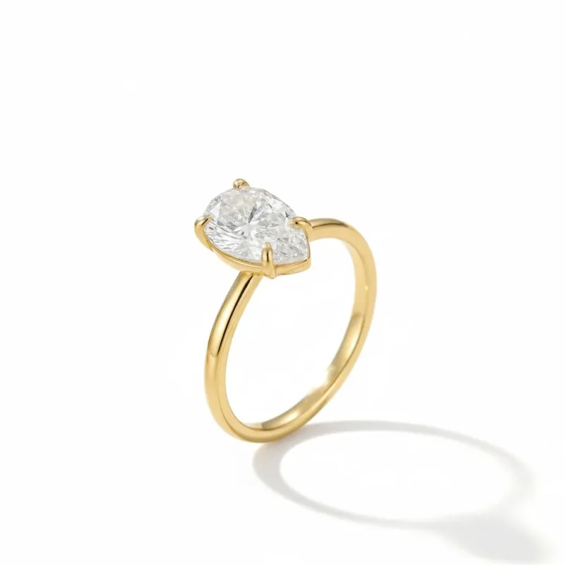 Pear Shaped 3ct Moissanite Engagement Ring