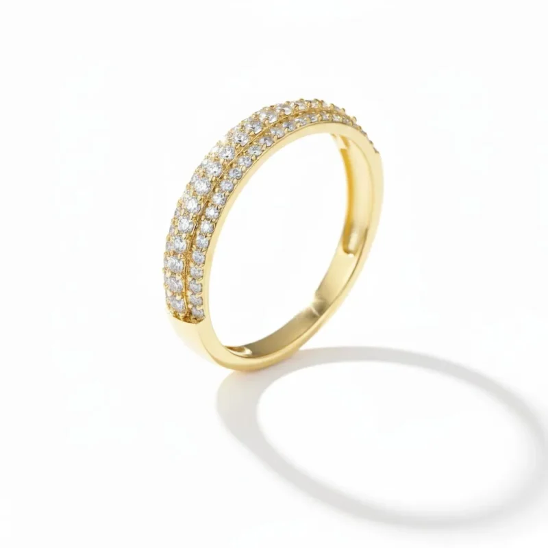 Moissanite Row Inlay Personalized Memorial wedding Ring