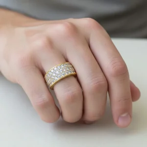 Wide Moissanite Version High End  Luxury ring - The second picture