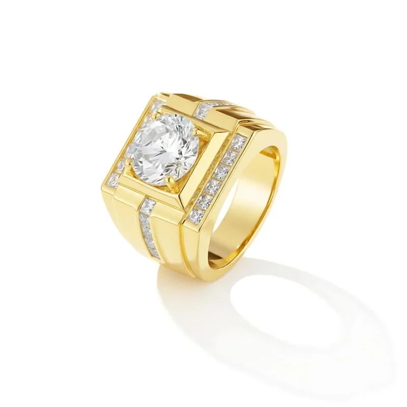 4 Carat Moissanite Business Style Men's Luxury Rings