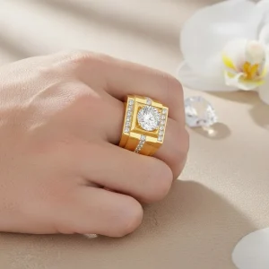 4 Carat Moissanite Business Style Men’s Luxury Rings - The second picture