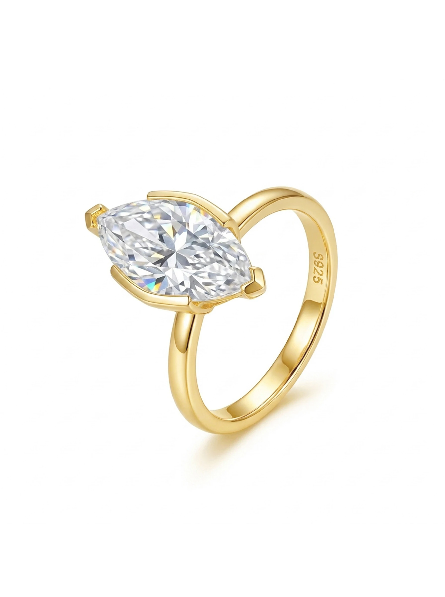 925 Sterling Silver Solitaire High Setting Moissanite Ring