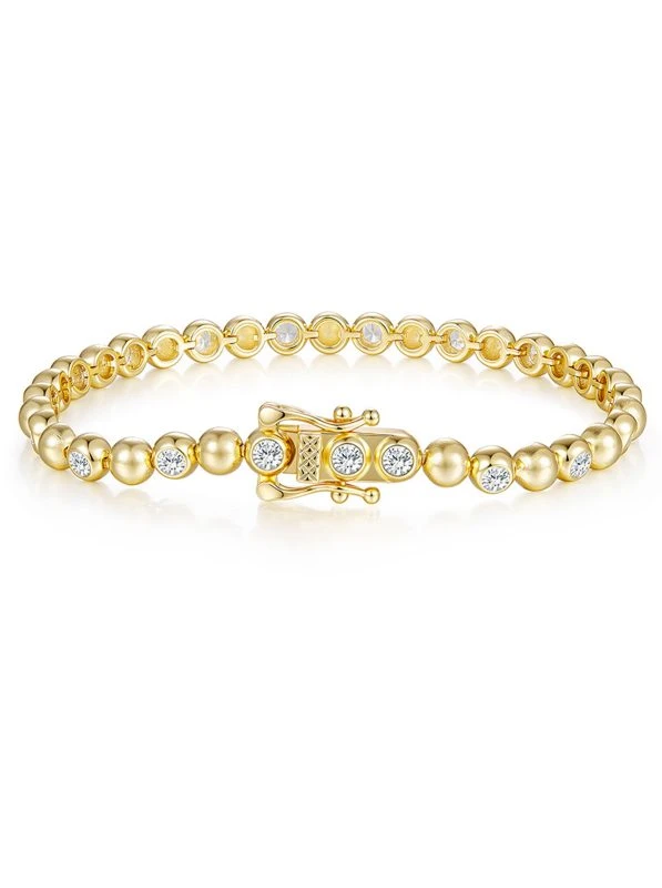 925 Sterling Silver Eternity Pave Setting Bezel Set Moissanite Bracelet - The second picture