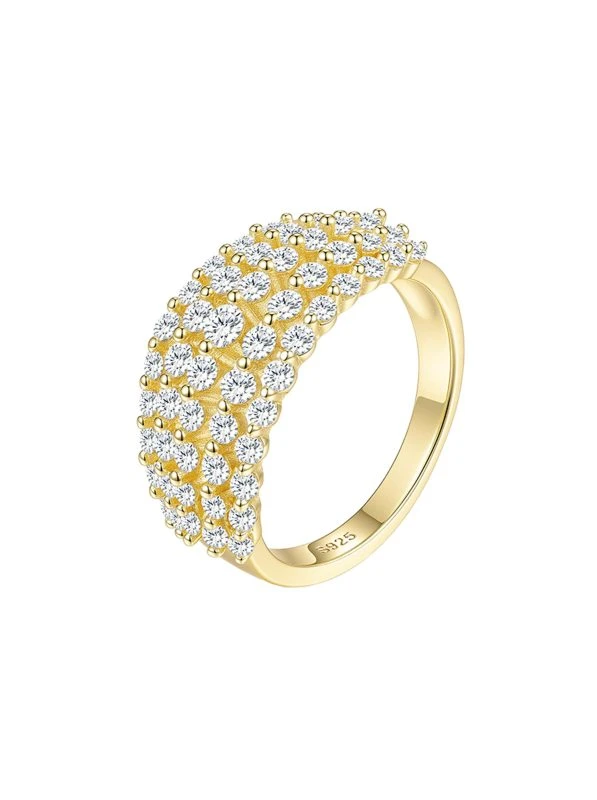 925 Sterling Silver Eternity Pave Setting Moissanite Ring - The second picture