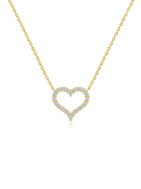 925 Sterling Silver 4-Prong Moissanite Necklace - The second picture