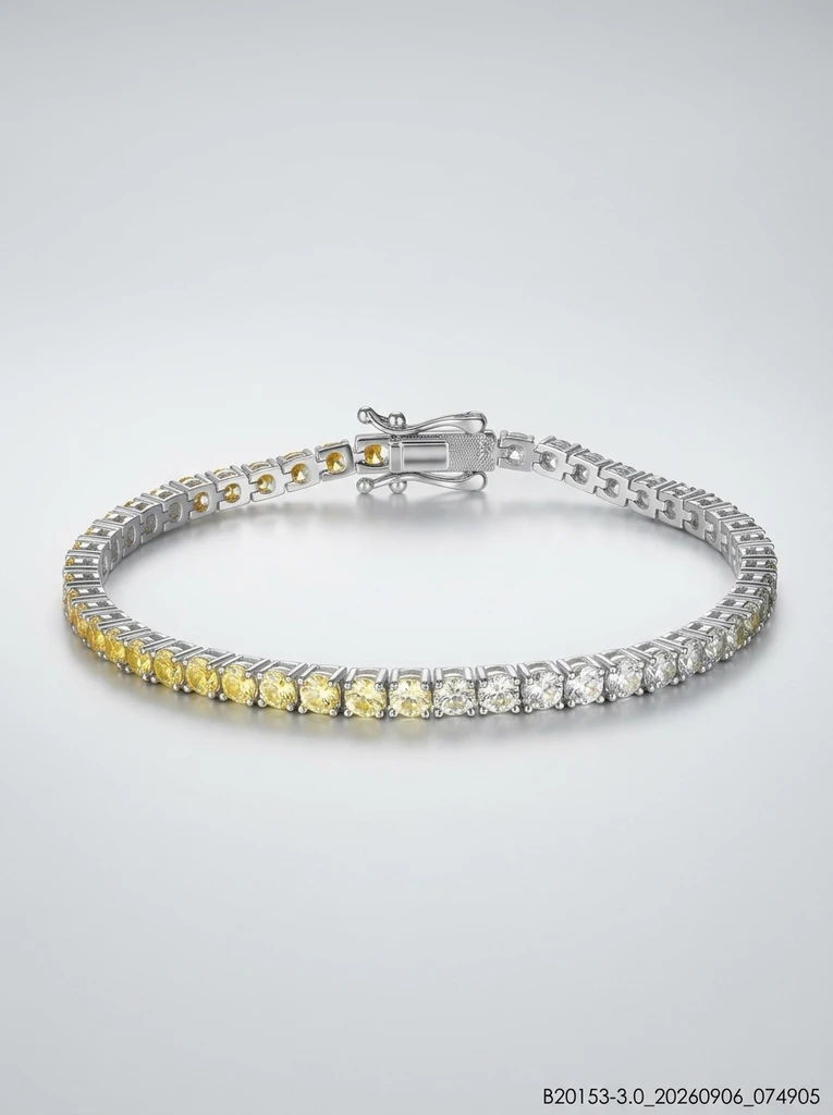 925 Sterling Silver Eternity Pave Setting Moissanite Bracelet