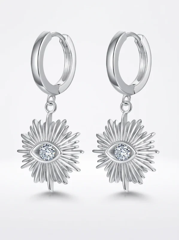 925 Sterling Silver Bezel Set Moissanite Earrings