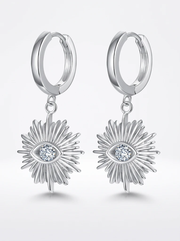 925 Sterling Silver Bezel Set Moissanite Earrings