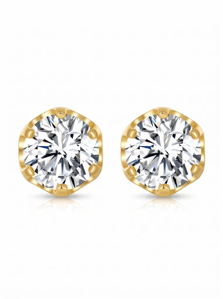 925 Sterling Silver Solitaire High Setting Moissanite Earrings