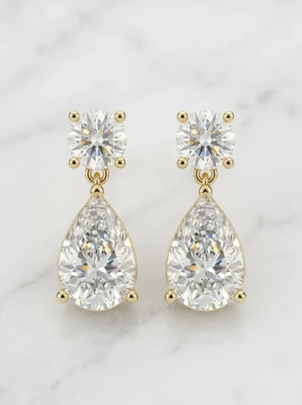 925 Sterling Silver Solitaire High Setting Moissanite Earrings