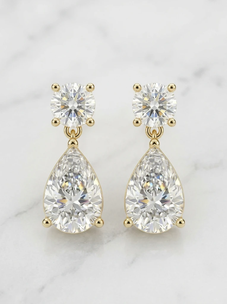 925 Sterling Silver Solitaire High Setting Moissanite Earrings