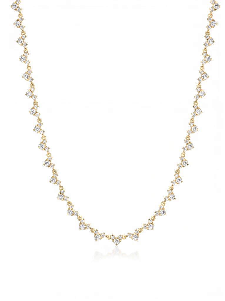 925 Sterling Silver Eternity Pave Setting Pavé Setting Moissanite Necklace