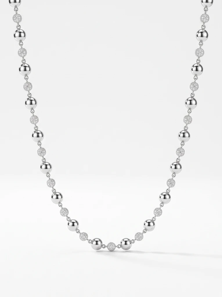 925 Sterling Silver Pavé Setting Moissanite Necklace