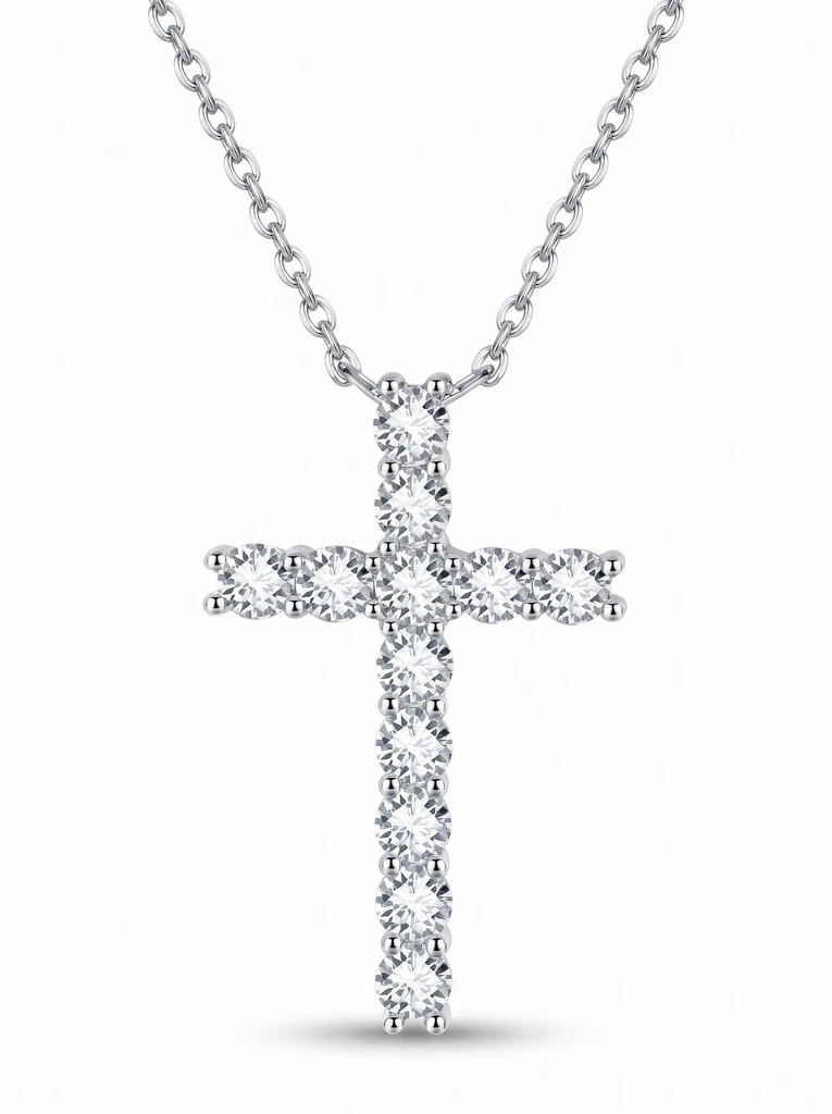925 Sterling Silver 4-Prong Moissanite Necklace