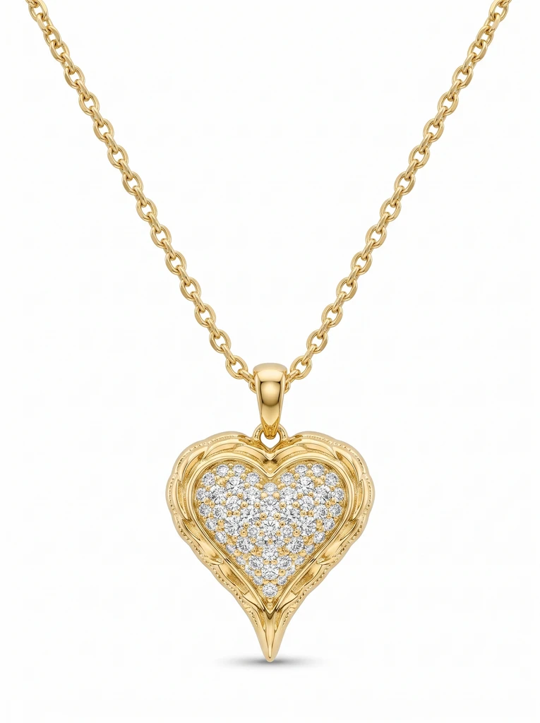 925 Sterling Silver Pavé Setting Moissanite Necklace