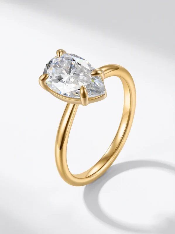 925 Sterling Silver Solitaire High Setting Moissanite Ring