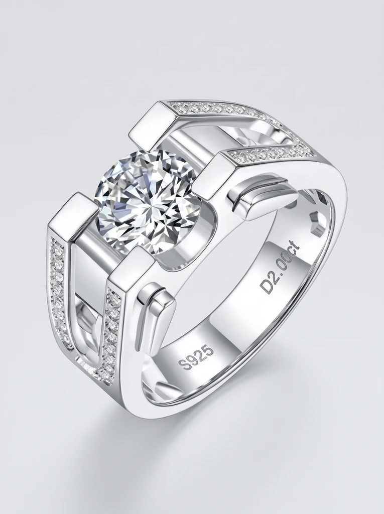 2ct Sterling 925 Silver Prong Setting Personalized Ring