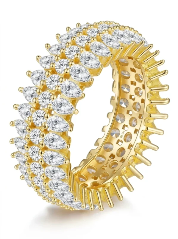 Triple-Row Pear Eternity Band